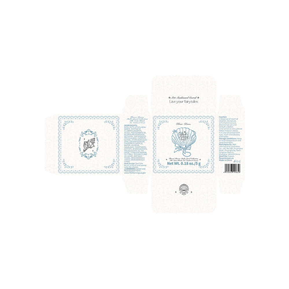 Flower Knows Shell'S Jewel Collection Silk Satin Blush S01 Sunkissed Coral