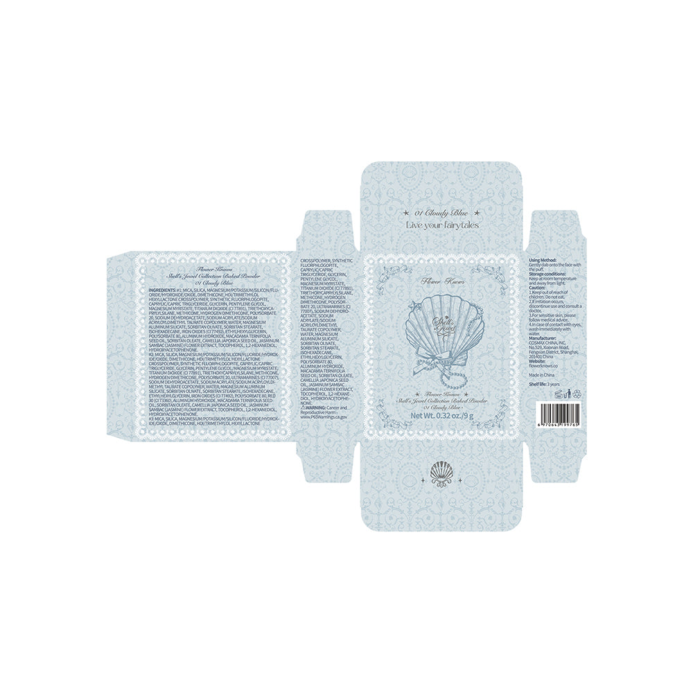 Flower Knows Shell'S Jewel Collection Baked Powder 01 Cloudy Blue
