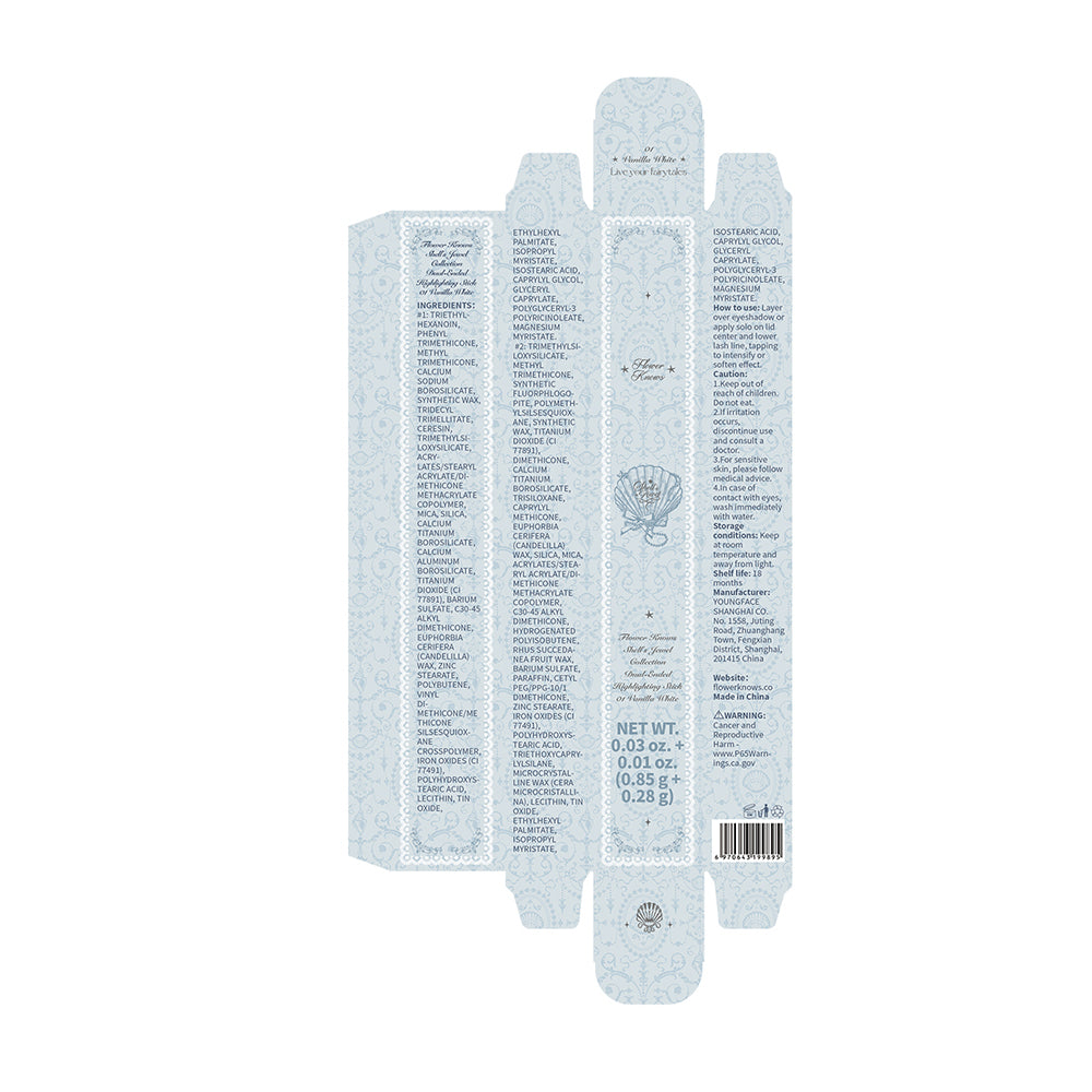 Flower Knows Shell'S Jewel Collection Dual-Ended Highlighting Stick 01 Vanilla White