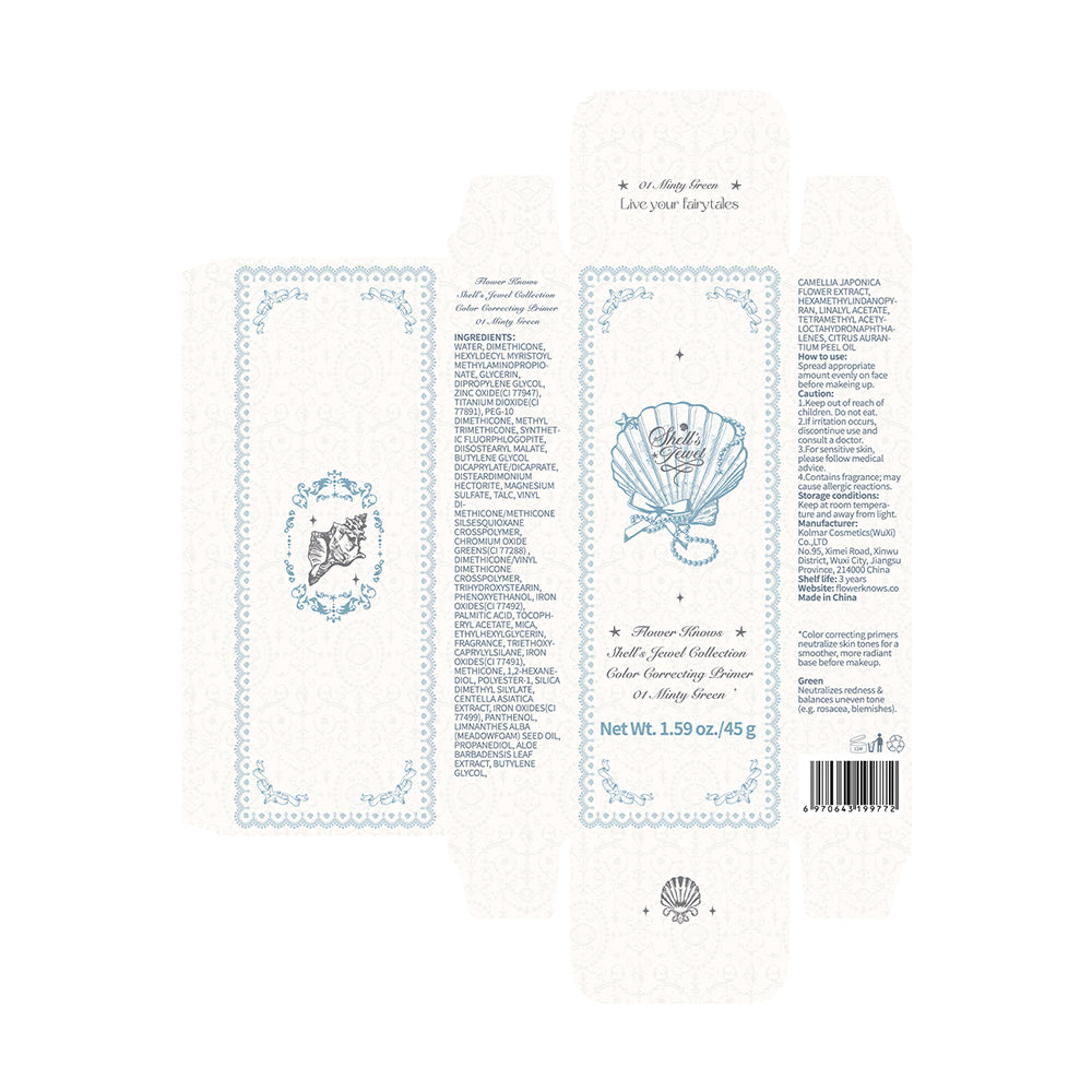 Flower Knows Shell'S Jewel Collection Color Correcting Primer 01 Minty Green