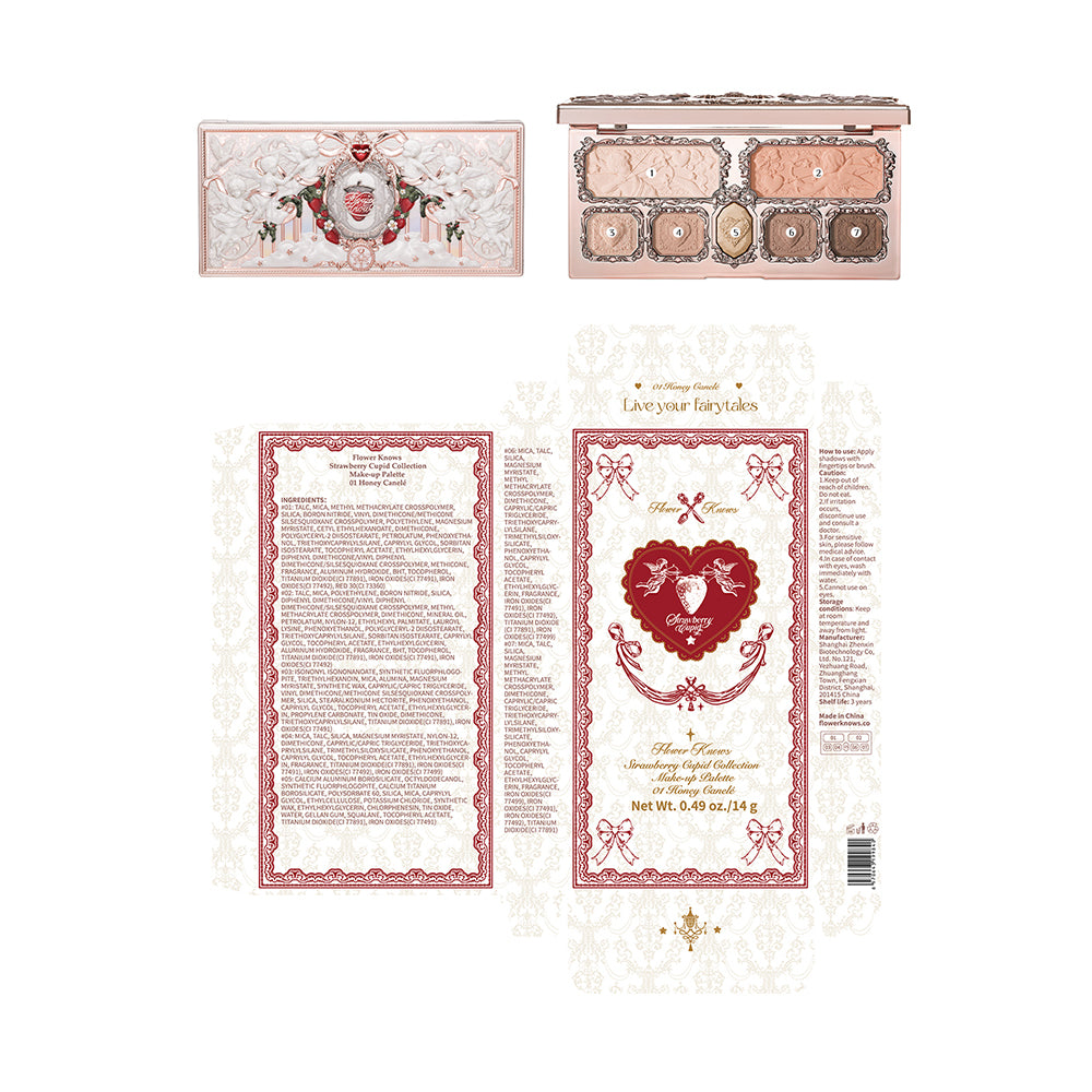Flower Knows Strawberry Cupid Collection Make-up Palette 01 Honey Canelé