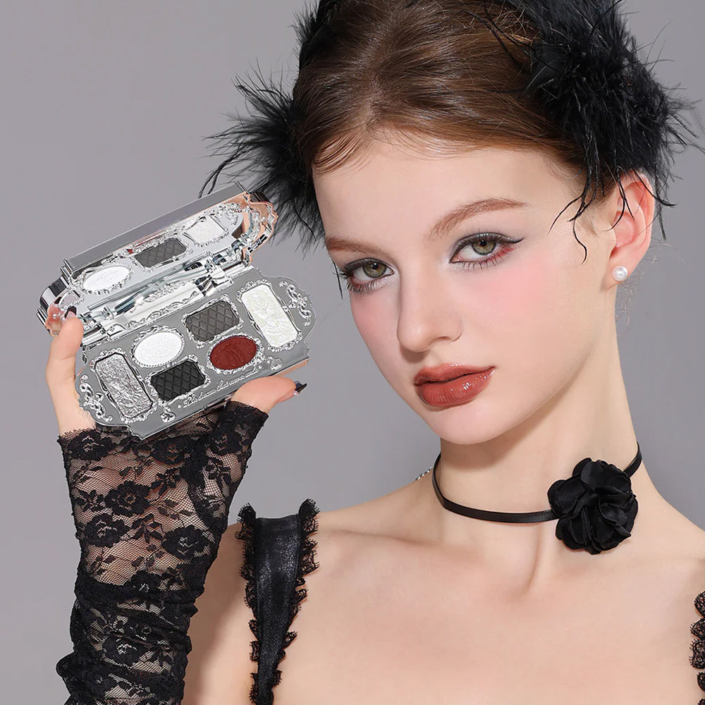 Flower Knows Swan Ballet Series Six-Color Makeup Palette 02 Black Swan