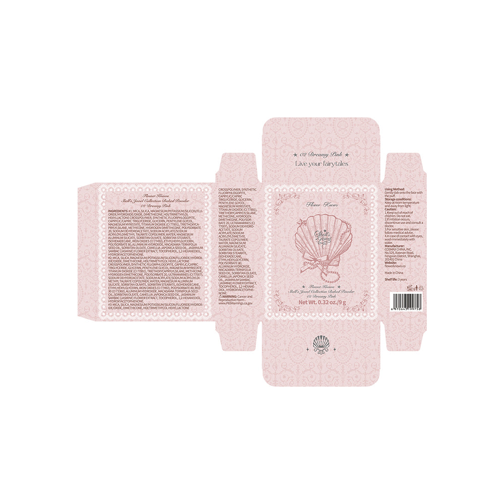 Flower Knows Shell'S Jewel Collection Baked Powder 02 Dreamy Pink