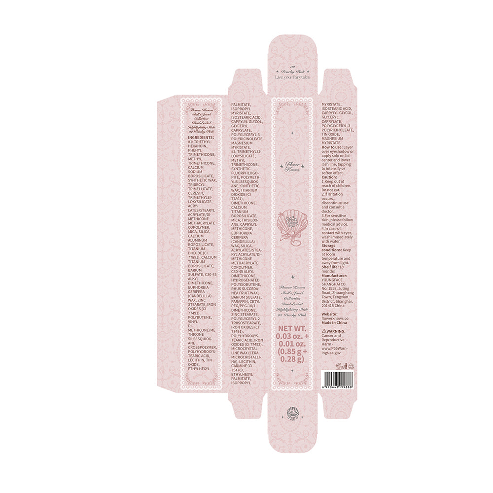Flower Knows Shell'S Jewel Collection Dual-Ended Highlighting Stick 02 Peachy Pink