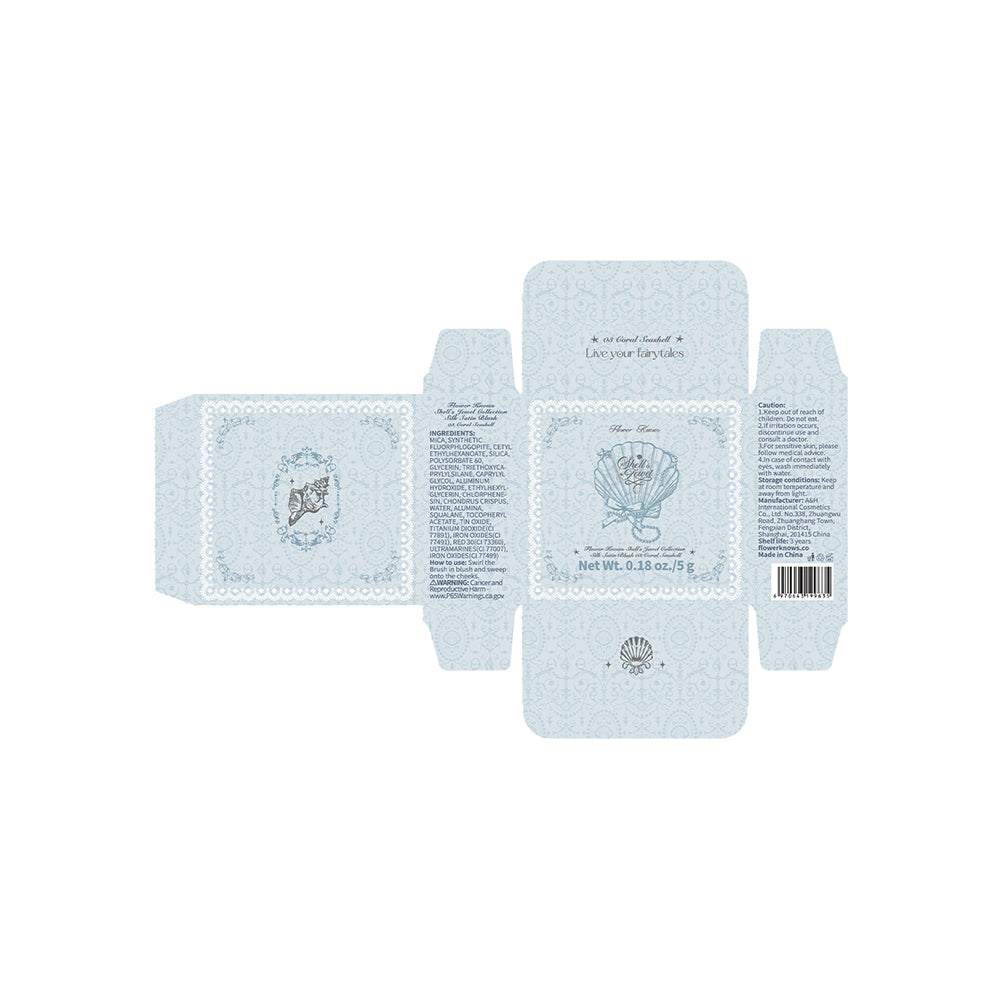 Flower Knows Shell'S Jewel Collection Silk Satin Blush 03 Coral Seashell