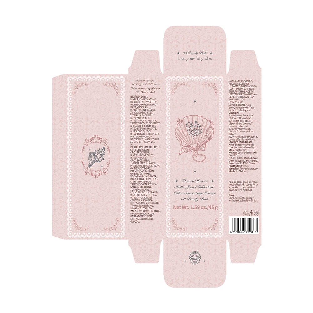 Flower Knows Shell'S Jewel Collection Color Correcting Primer 03 Pearly Pink