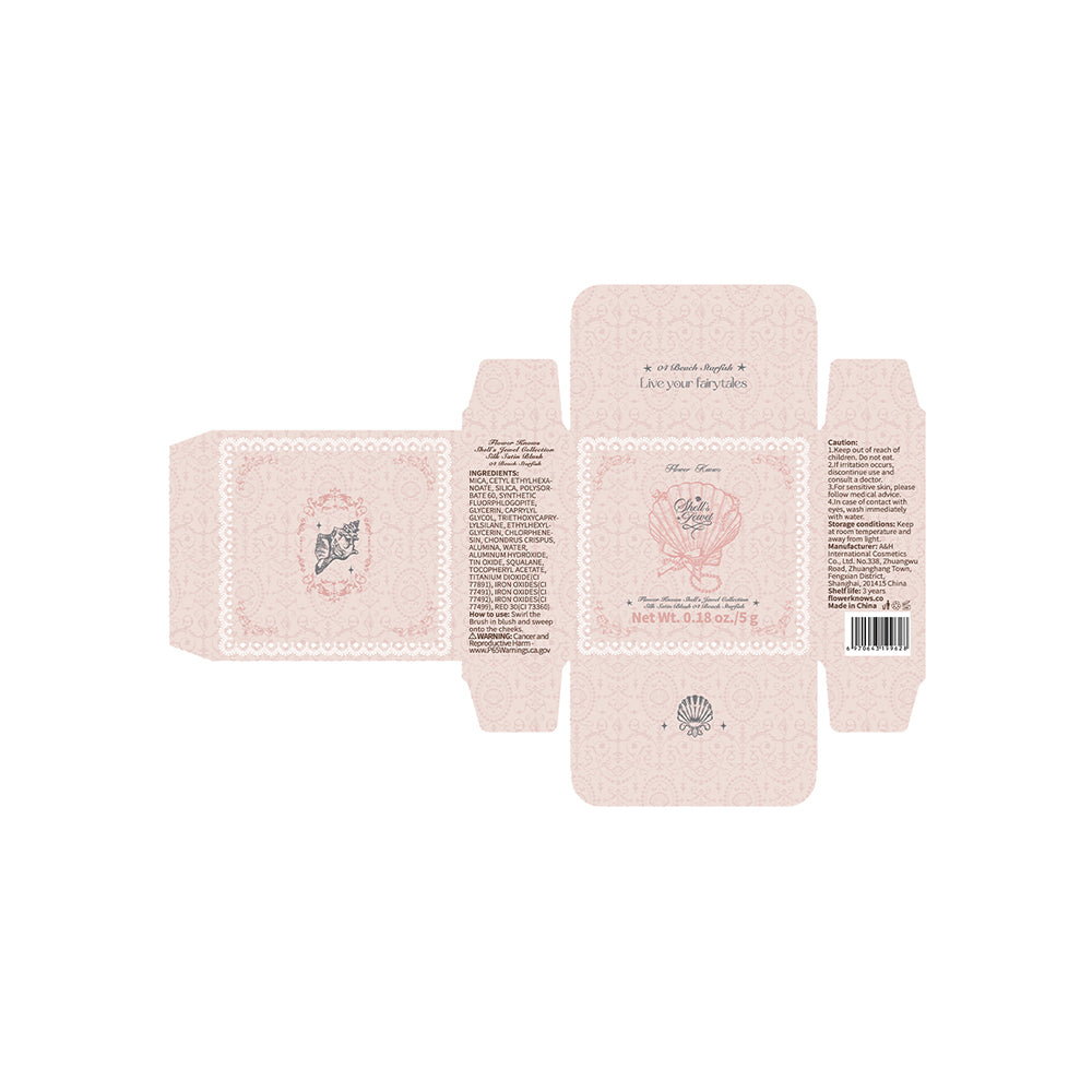 Flower Knows Shell'S Jewel Collection Silk Satin Blush 04 Beach Starfish