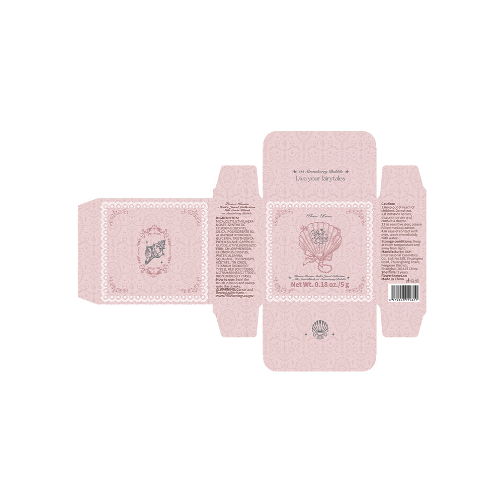 Flower Knows Shell'S Jewel Collection Silk Satin Blush 05 Strawberry Bubble
