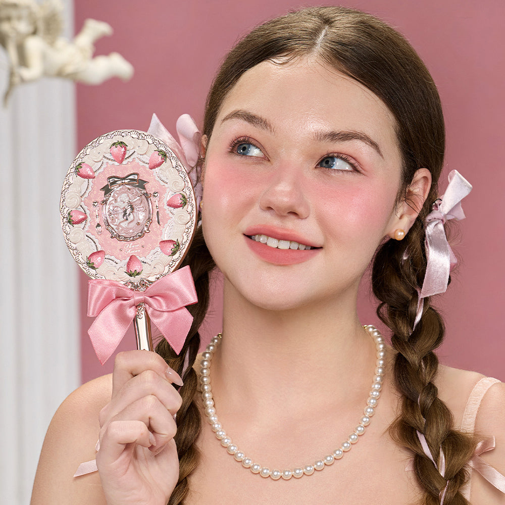 Flower Knows Strawberry Cupid Collection Hand Mirror Milky Pink