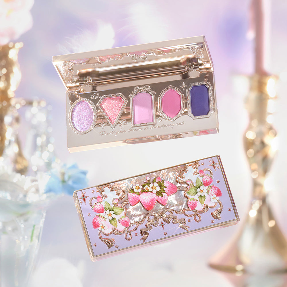 Flower Knows Strawberry Rococo Series Five- Color Eyeshadow Palette G01 Starmoon Strawberry