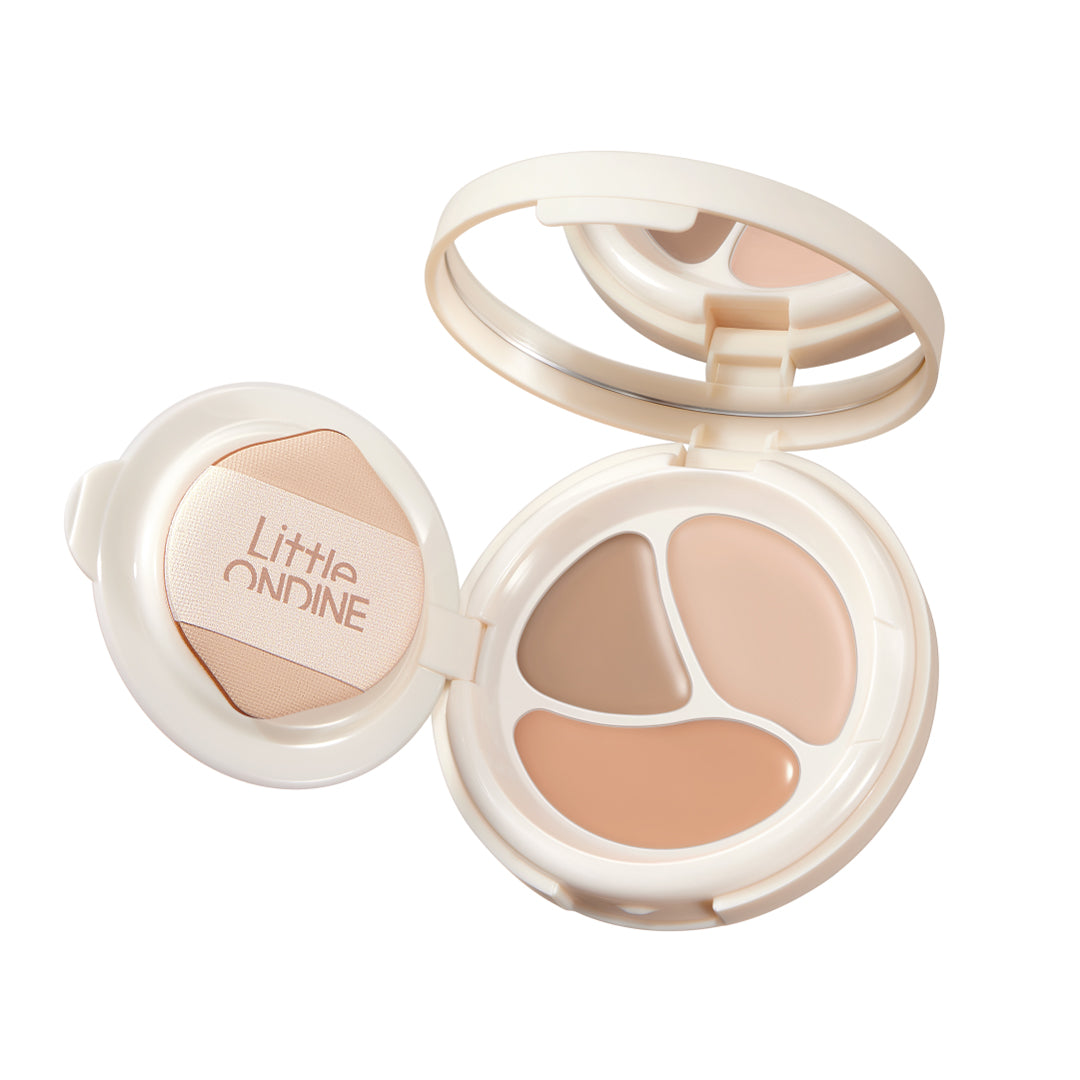 Little Ondine Triple-Color Cushion Concealer Palette 01 Light Beige