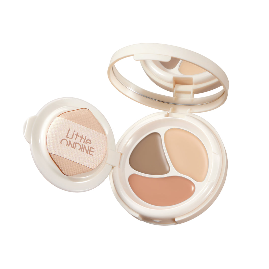 Little Ondine Triple-Color Cushion Concealer Palette 02 Natural