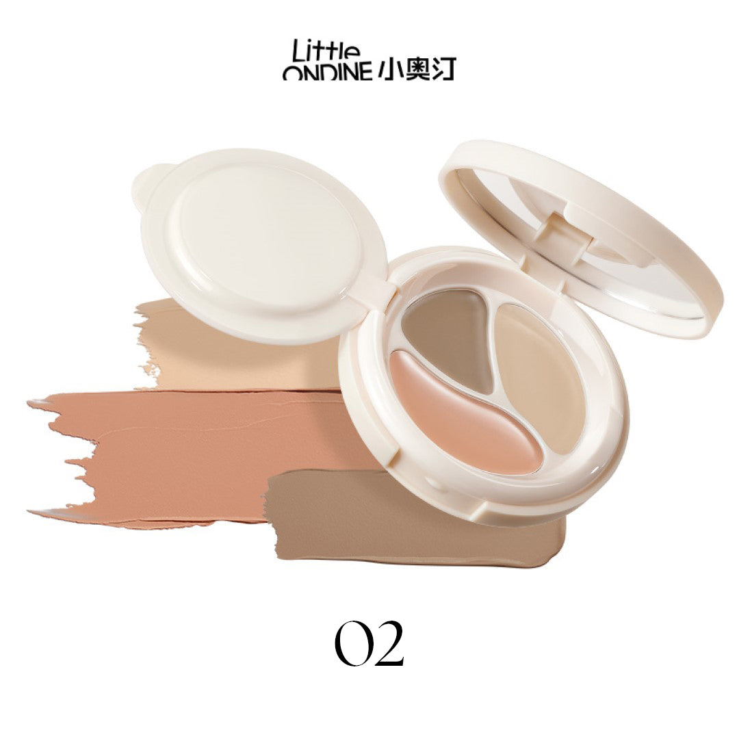 Little Ondine Triple-Color Cushion Concealer Palette 02 Natural