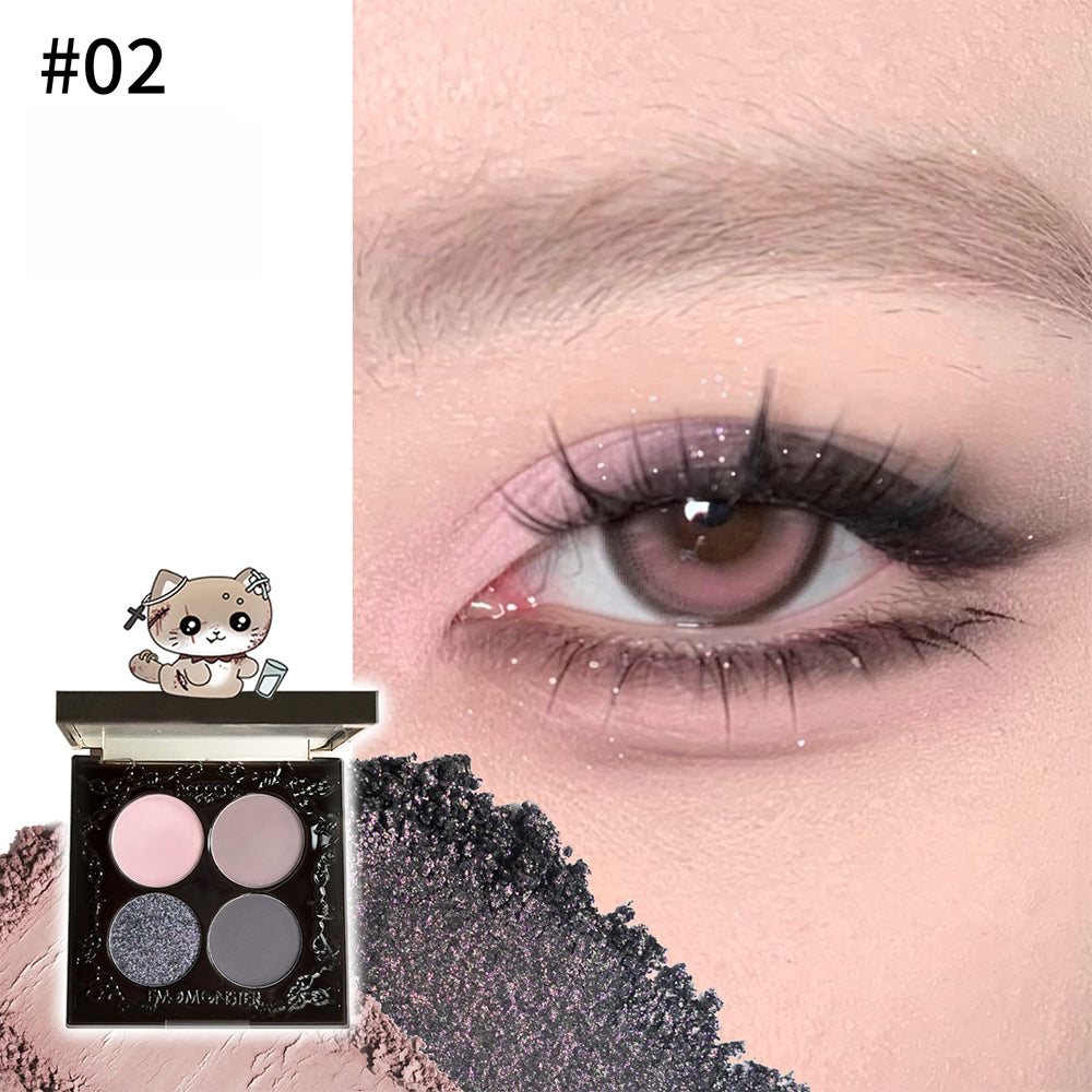 Haggard Emo Monster Series Four-Color Eyeshadow Palette 02#Voracat