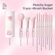 BLJ Large Semi Sugar Peach Make Up Brush Set 11Pcs (Pink)