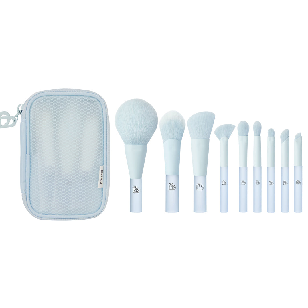 BLJ Mini Make Up Brush Zip Pouch Set - Legend Of Ocean 9Pcs (Blue)