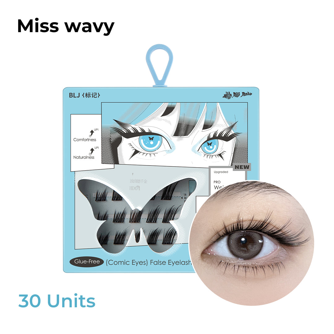 BLJ Comic Eyes Glue-Free False Eyelashes Hd04 Miss Wavy