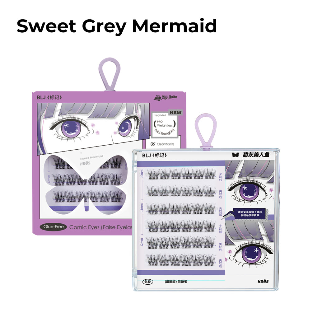 BLJ Comic Eyes Glue-Free False Eyelashes Hd05 Grey Mermaid