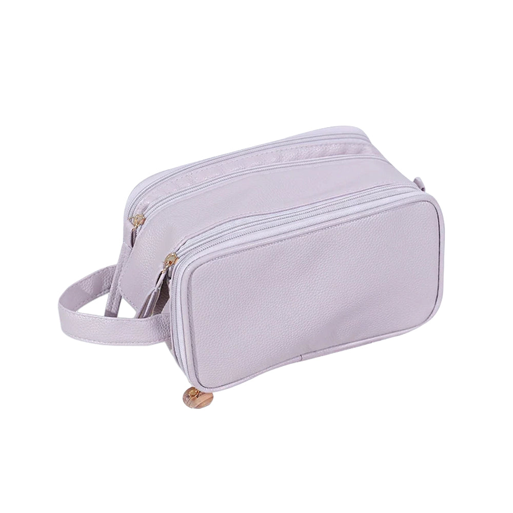 Guoxiaoniu Lilac multi-zip Makeup Bag