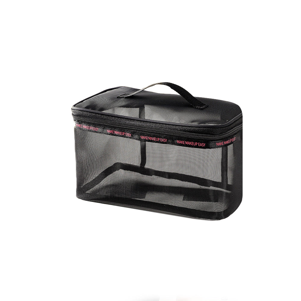 Guoxiaoniu Black Box Black gauze Makeup bag