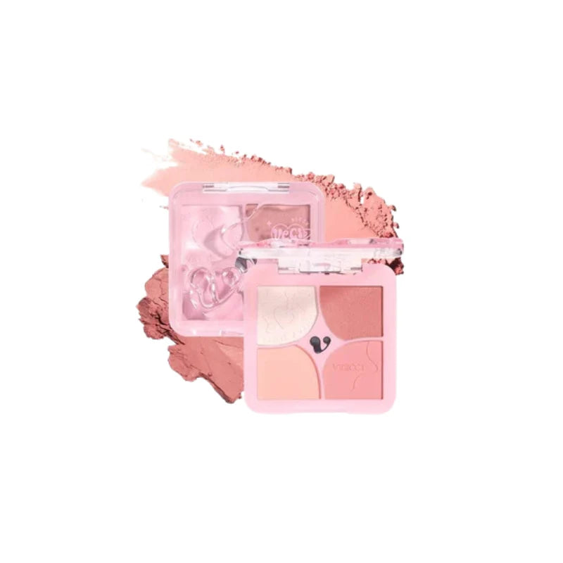 Veecci unique cheek color blooms four color powder blusher D00