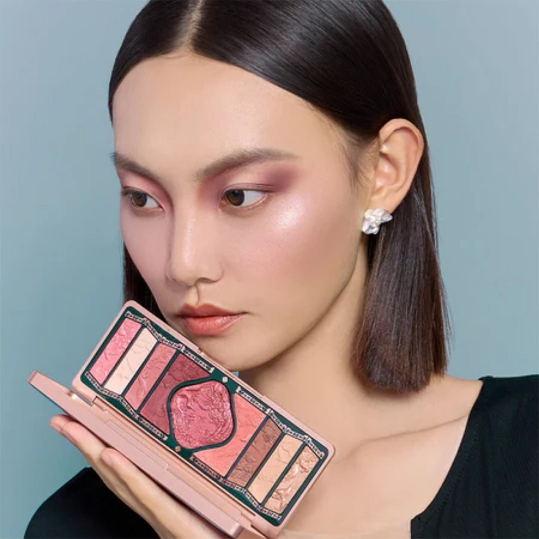 Florasis Floral Engraving Phoenix Makeup Palette  H04 -12.8G (H04 Burgudy Sunset)
