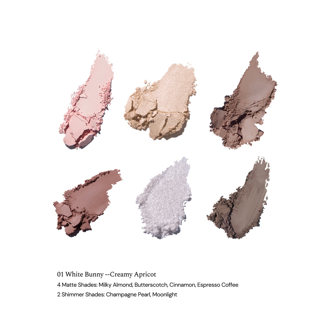 Flower Knows Bunny Garden Collection 6-Color Makeup Palette 01 White Bunny
