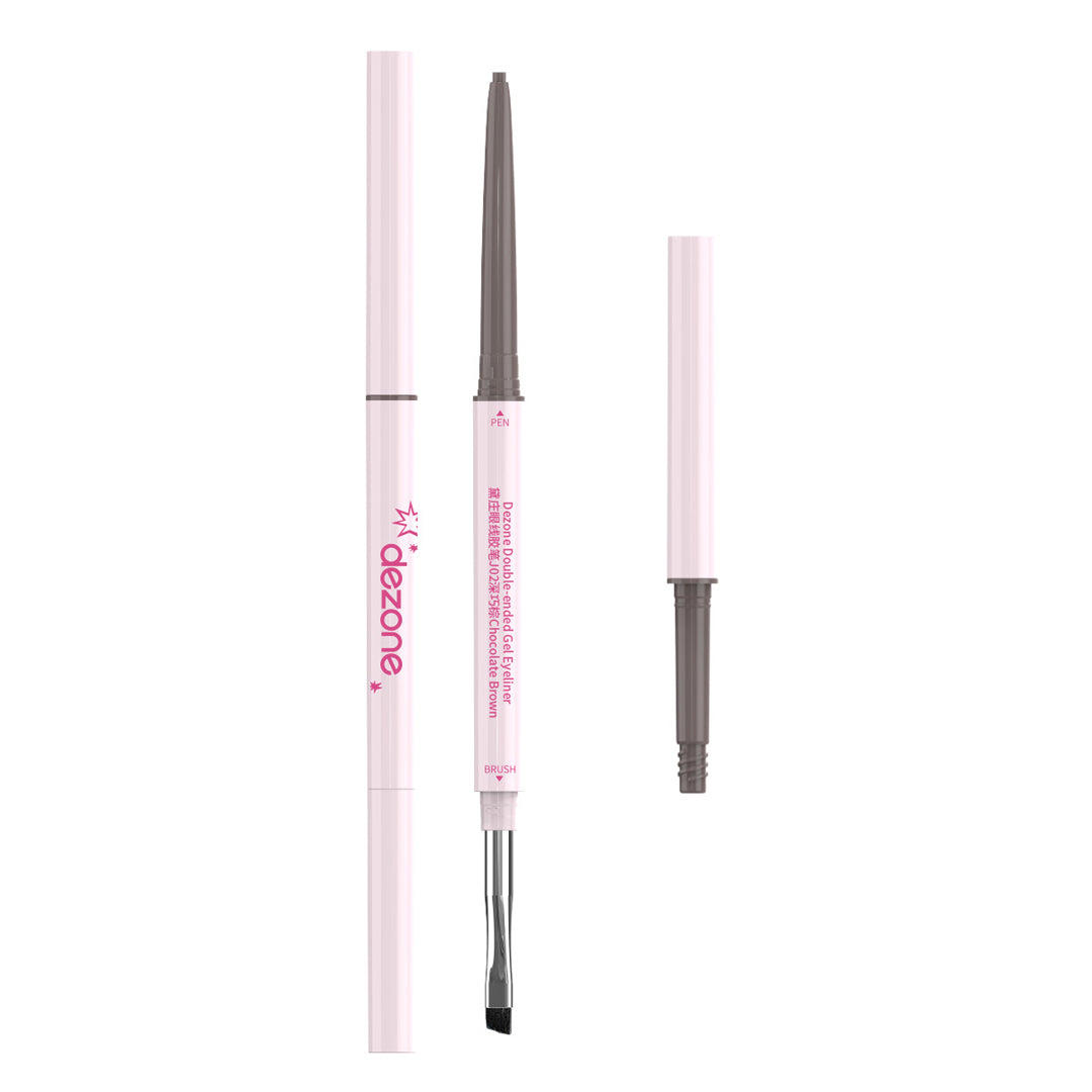 Dezone Double-Ended Gel Eyeliner Set Full Size Refill J02 Chocolate Brown
