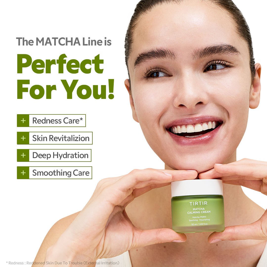 TIRTIR Stay Calm Stay Cool Stay Matcha Set
(Matcha Skin Toner, Calming Cream, Pack Cleanser, Dual Serum)