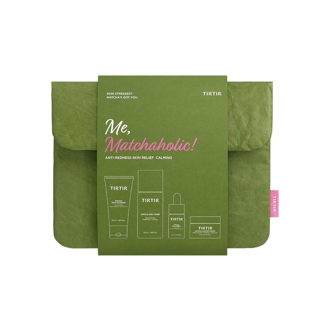 TIRTIR Me,Matchaholic Set
(Matcha Skin Toner, Calming Cream, Pack Cleanser, Dual Serum)