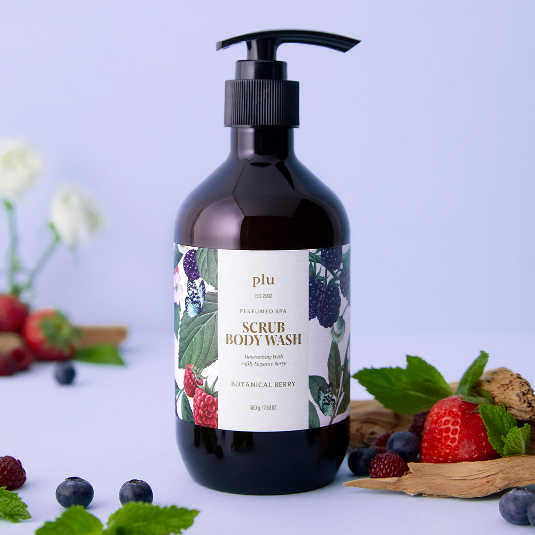 Plu Perfumed Spa Scrub Body Wash Botanical Berry 500G