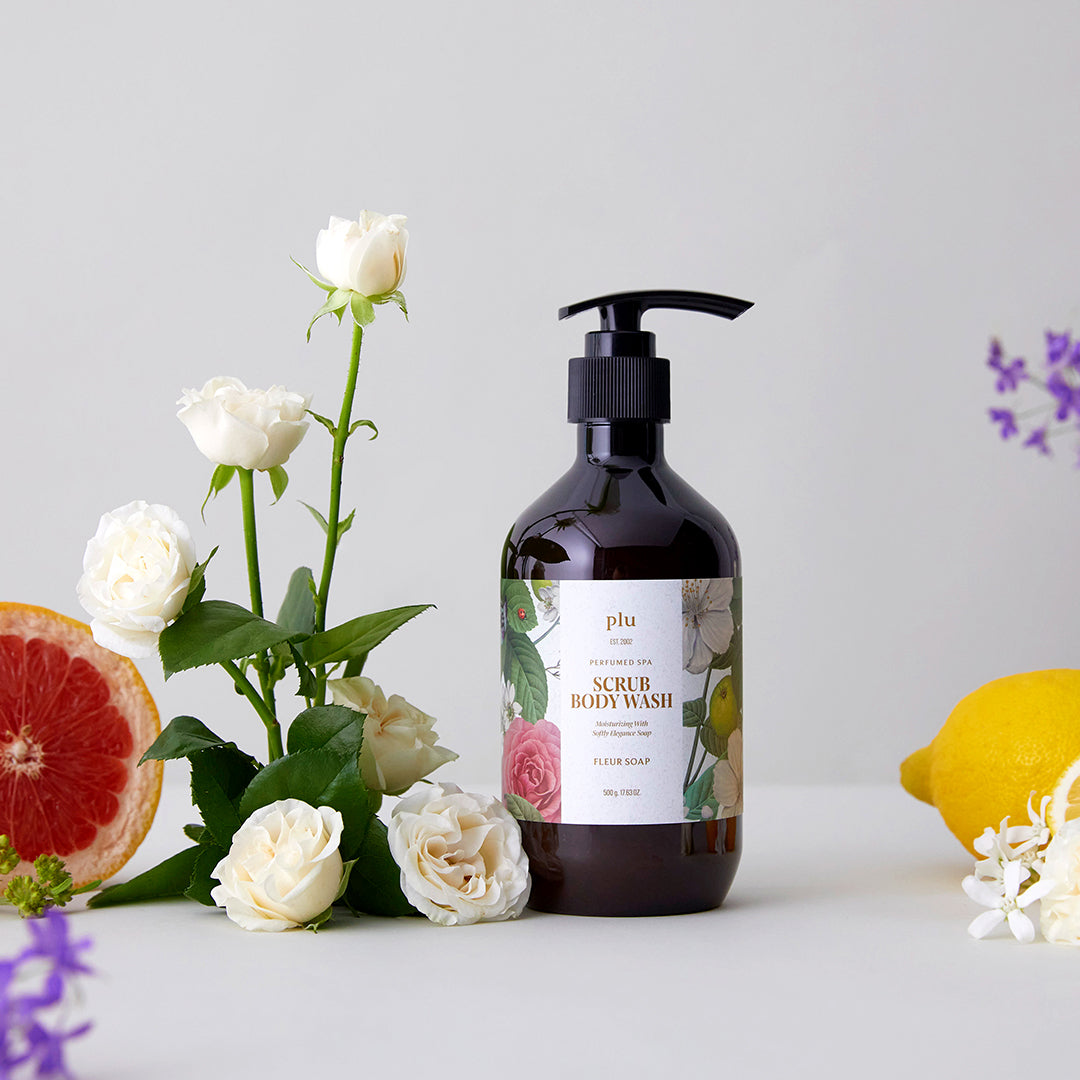 Plu Perfumed Super Vita Scrub Body Wash Fleur Soap 500G