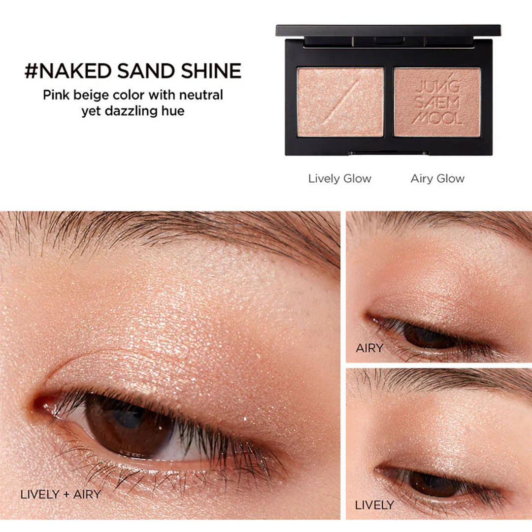Jung Saem Mool Refining Eye Shadow Doble #Naked Sand Shine Cubic Pop 3g+ Pressed 2.7g(Total 5.7g)