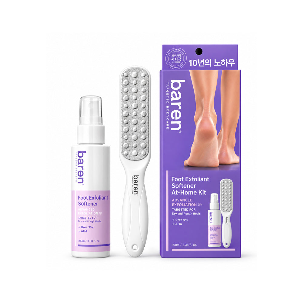 Baren Foot Exfoliant Softener At Home Kit (100ml + Slim Foot File)