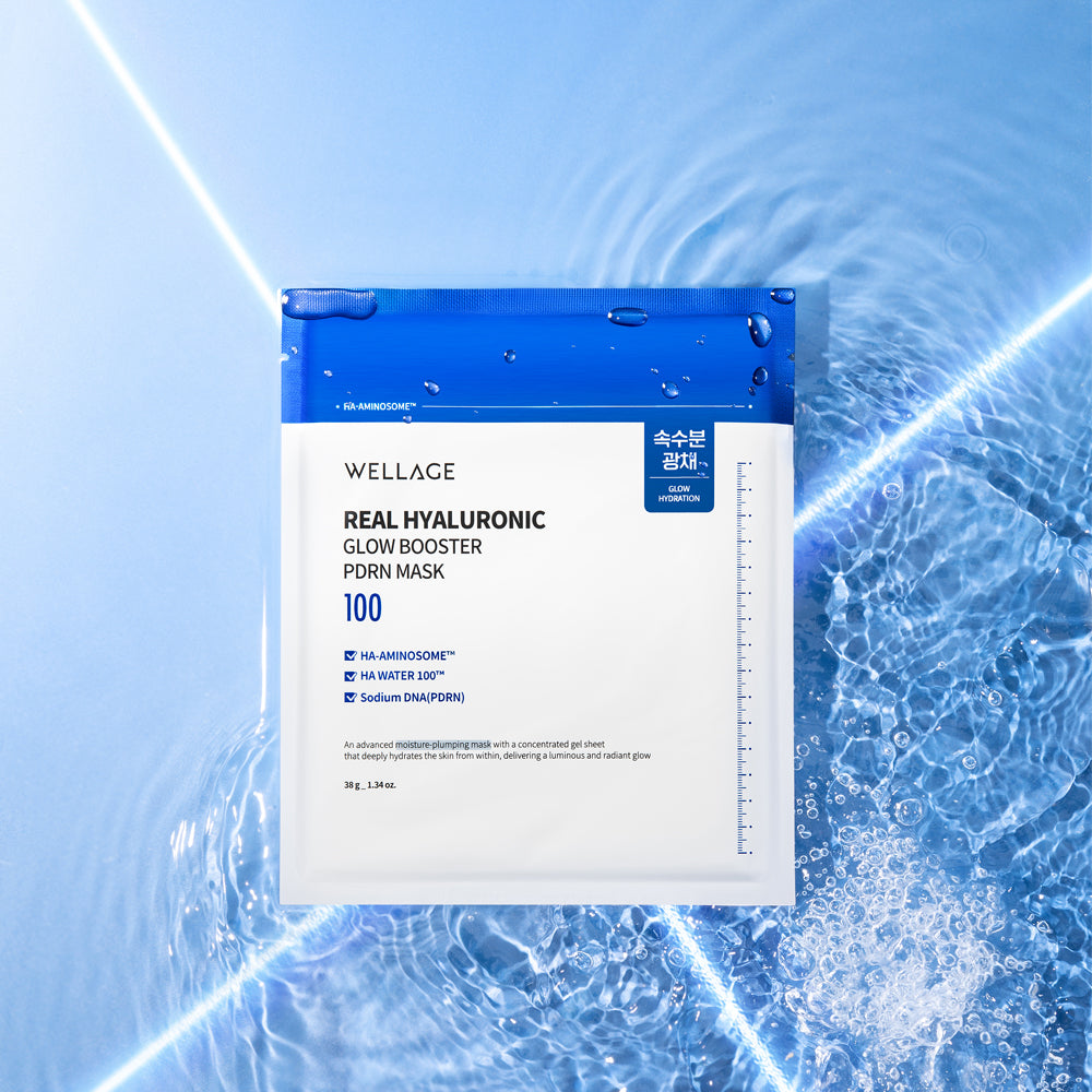 Wellage Real Hyaluronic Glow Booster Pdrn Mask 38G*5Ea