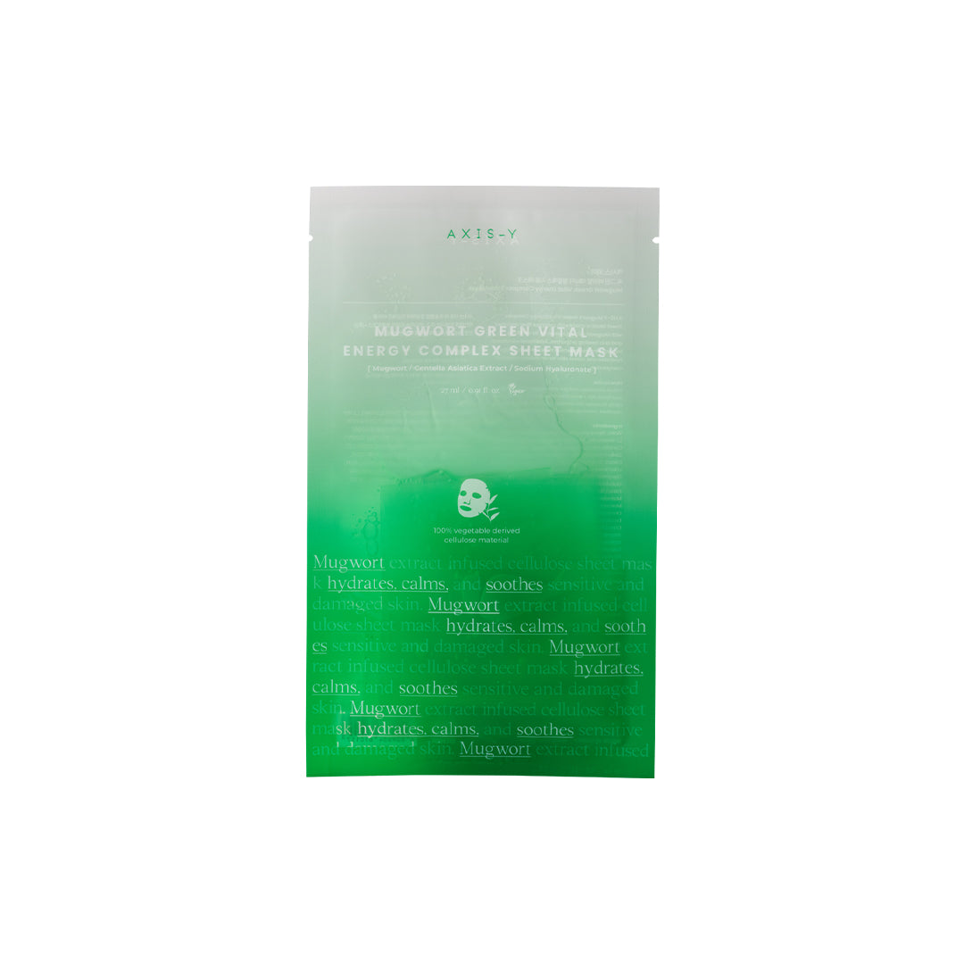 Axis-Y Mugwort Green Vital Energy Complex Sheet Mask -27ml