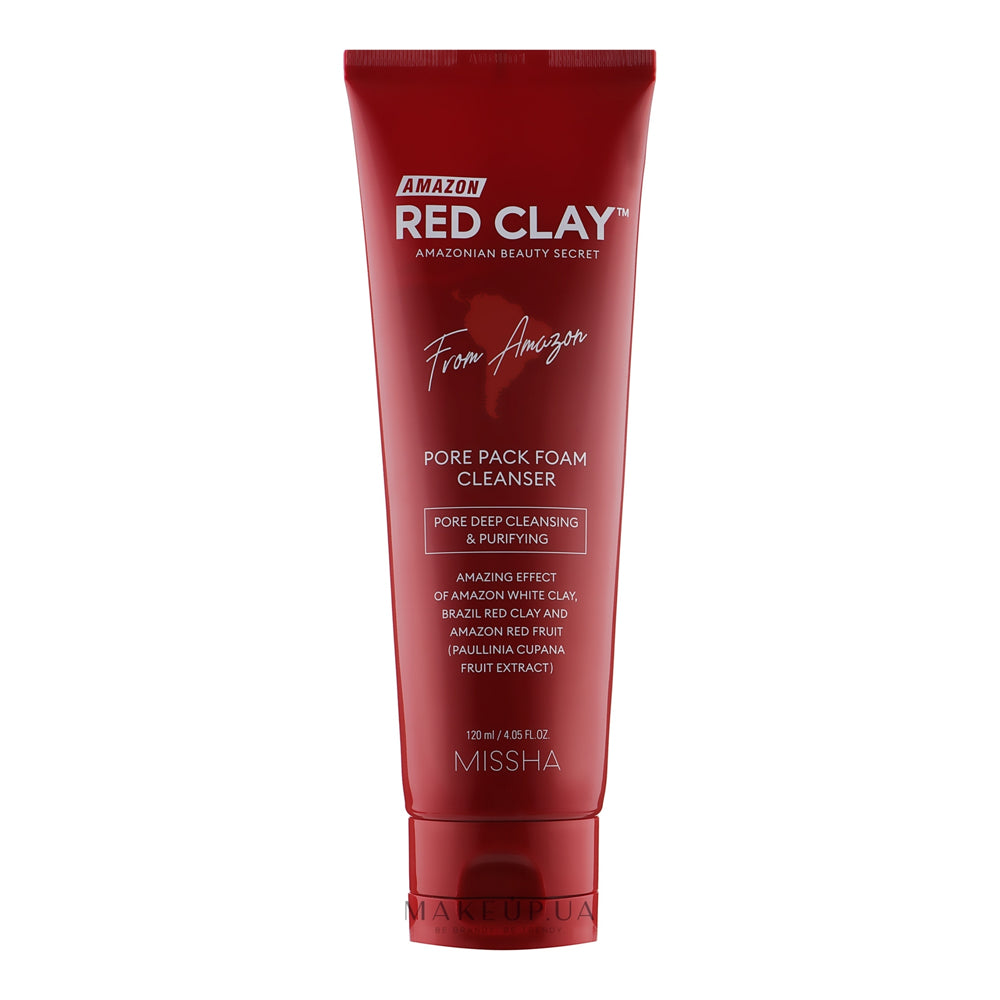 Missha Amazon Red Clay™Pore Pack Foam Cleanser 120 ml / 4.05 fl. oz.