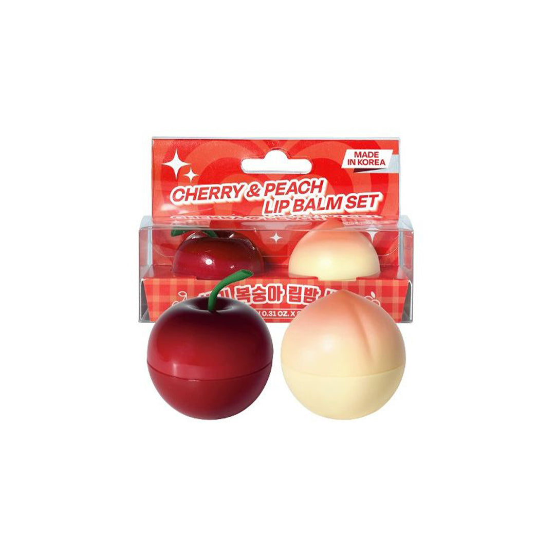 Prettyskin Cherry & Peach Lip Balm Set 9G*2