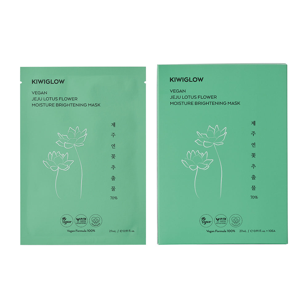 Kiwiglow Vegan Jeju Lotus Flower
Moisture Brightening Mask - 27ml 1mask pcs