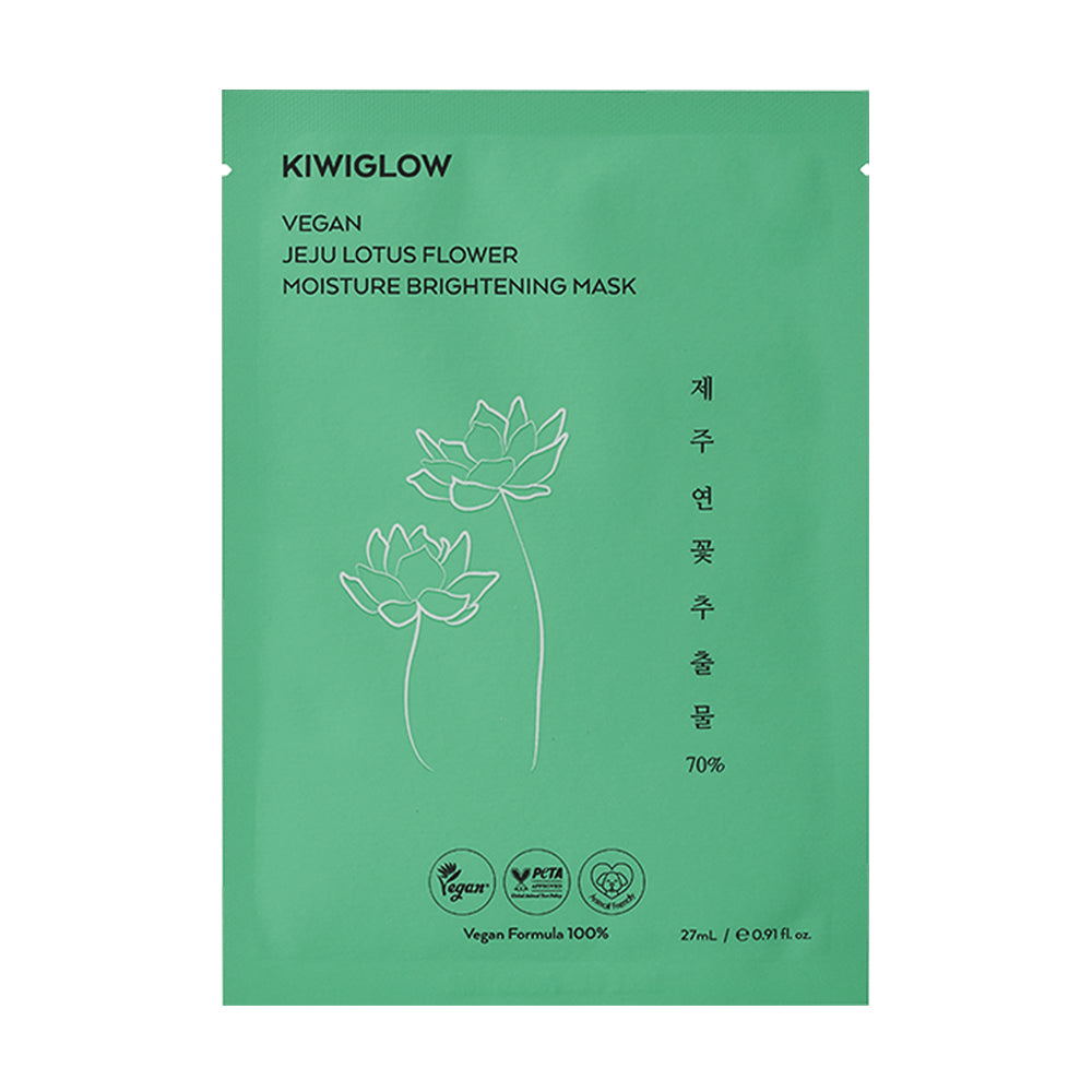 Kiwiglow Vegan Jeju Lotus Flower
Moisture Brightening Mask - 27ml 1mask pcs