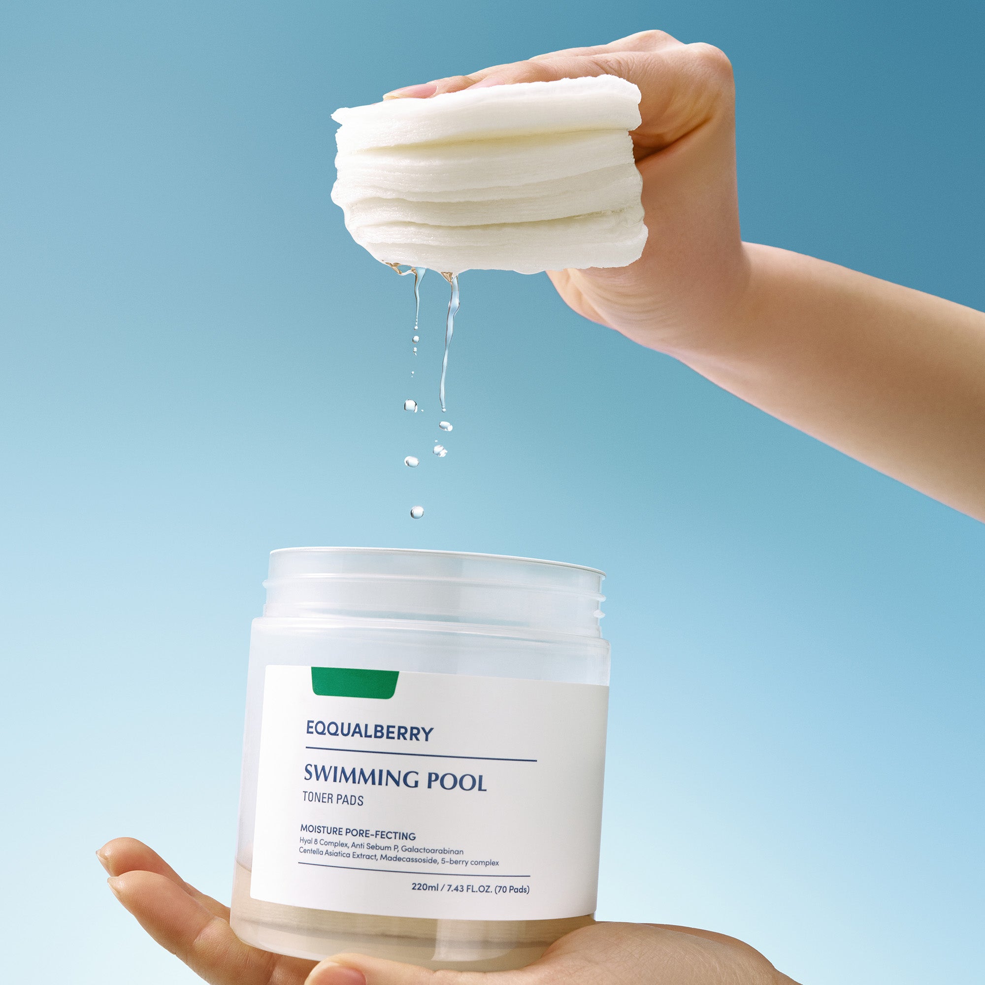Eqqualberry  Swimming Pool Toner Pads 220ml / 70 Sheets