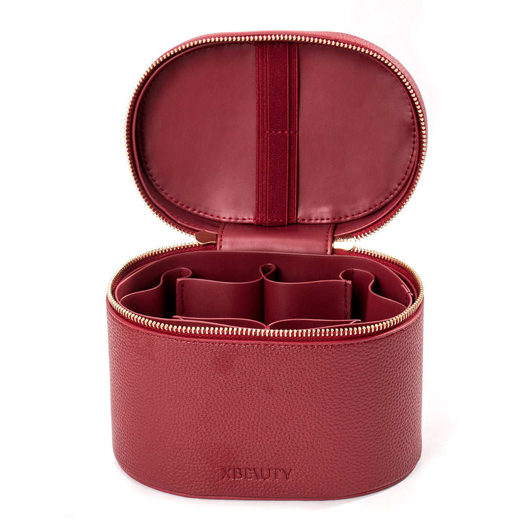 X Beauty Travel Size Cosmetic Luxury Makeup Bag Red Regular Size