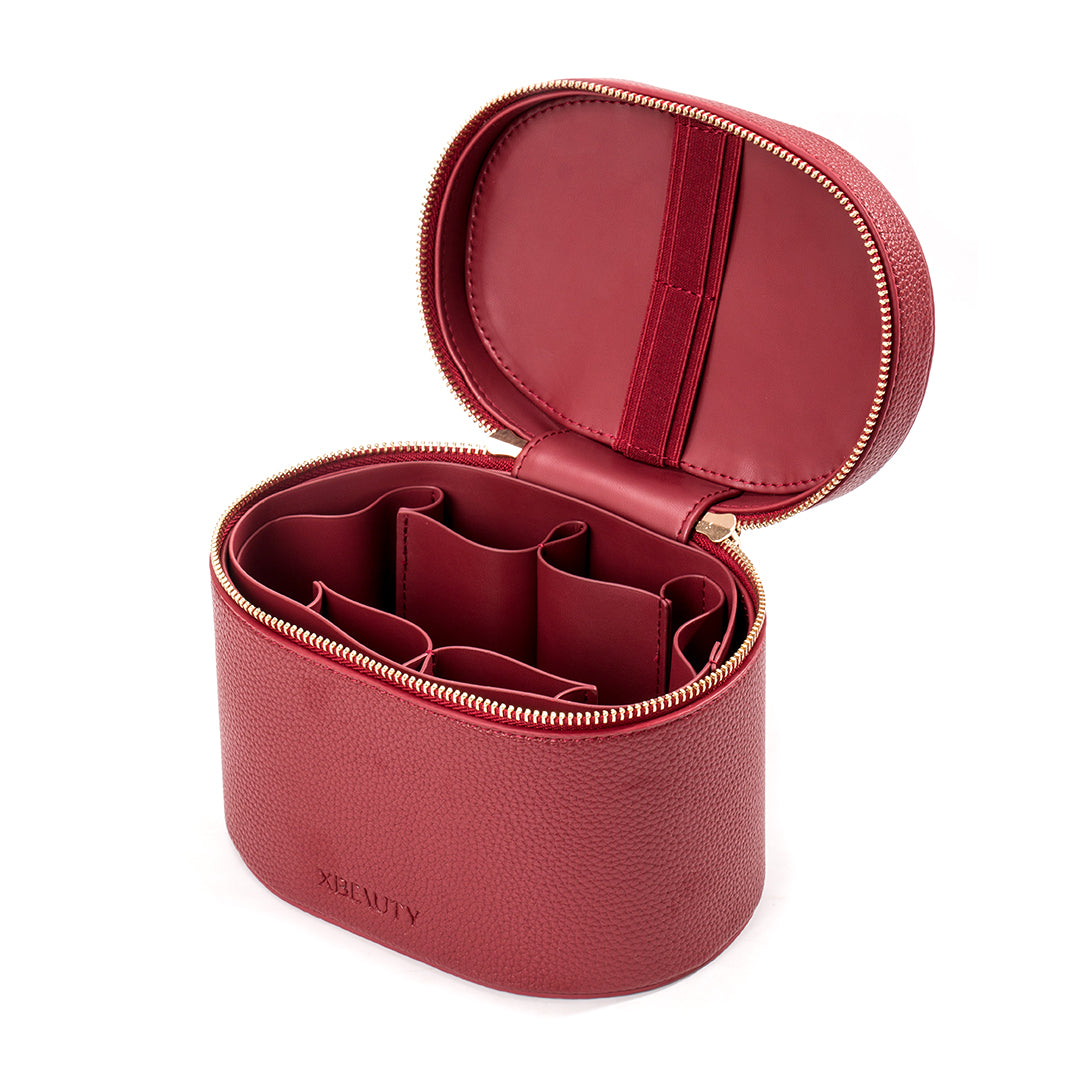 X Beauty Travel Size Cosmetic Luxury Makeup Bag Red Regular Size