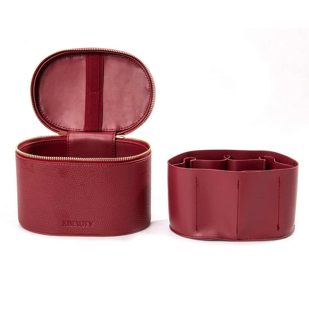 X Beauty Travel Size Cosmetic Luxury Makeup Bag Red Regular Size
