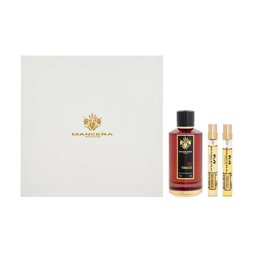 Mancera Gift Set Red Tobacco Edp 120ml + Travel Size 8ml×2 