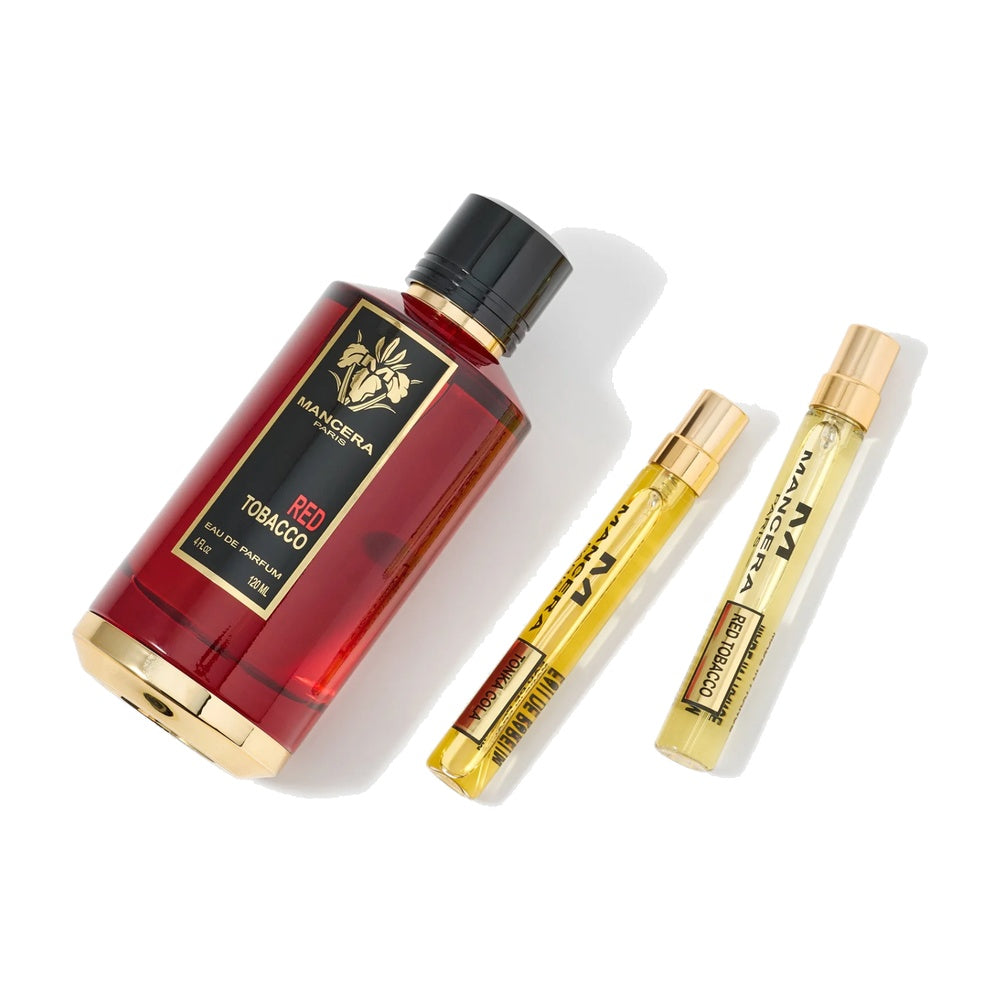 Mancera Gift Set Red Tobacco Edp 120ml + Travel Size 8ml×2 