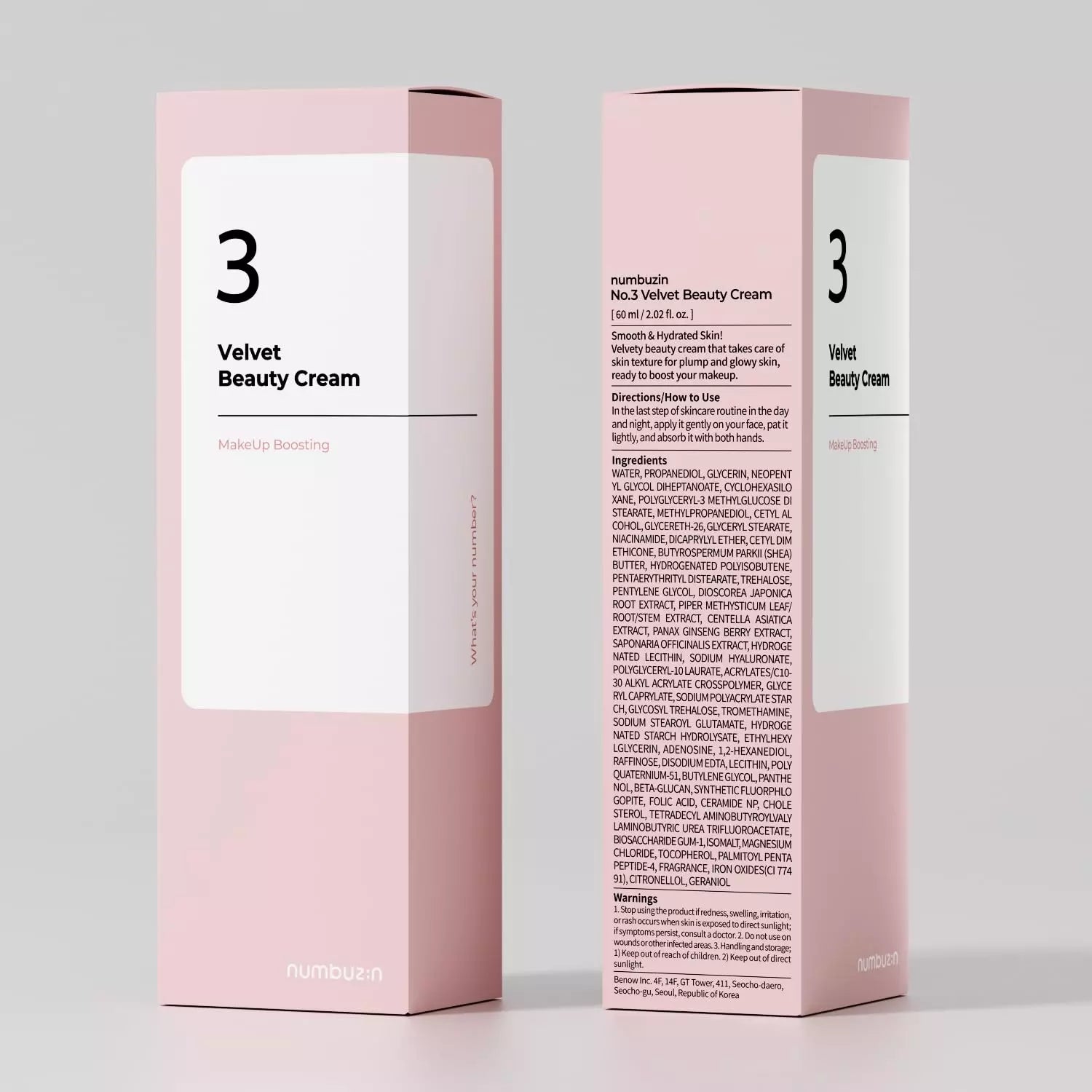 Numbuzin No.3 Velvet Beauty Cream 60ml