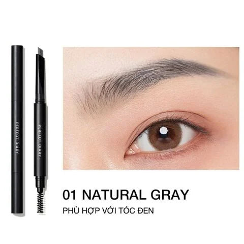 Perfect Diary Dual-Ended Hexagonal Chiseled Eyebrow Pencil 01 Natural Gray