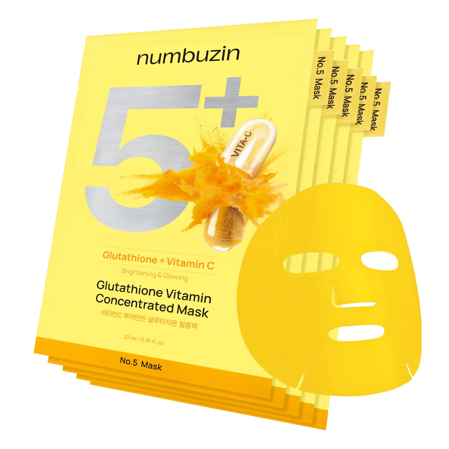 numbuzin No.5+ Glutathione Vitamin Concentrated Mask (5Ea)