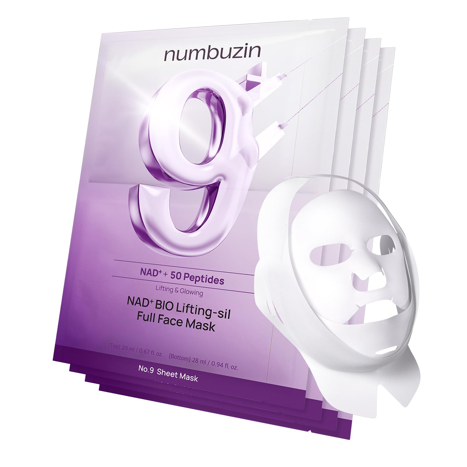 numbuzin No. 9 Nad Bio Lifting Sil Full Face Pack Sheet (4Ea+Gwp)